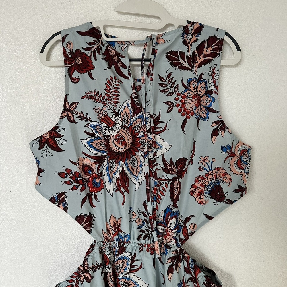 Rhode x Target Cutout Maxi Dress L Blue Floral Boho Resort Vacation Beachy NWOT - Picture 4 of 6